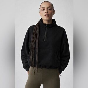 LOMON Women's Sweatshirts Fleece Lined Half Zip Pullover Size L